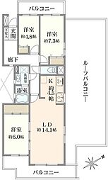 ライネスハイム富岡 3LDKの間取図画像