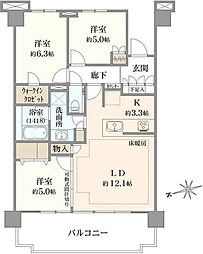 プラウド日吉本町 3LDKの間取図画像
