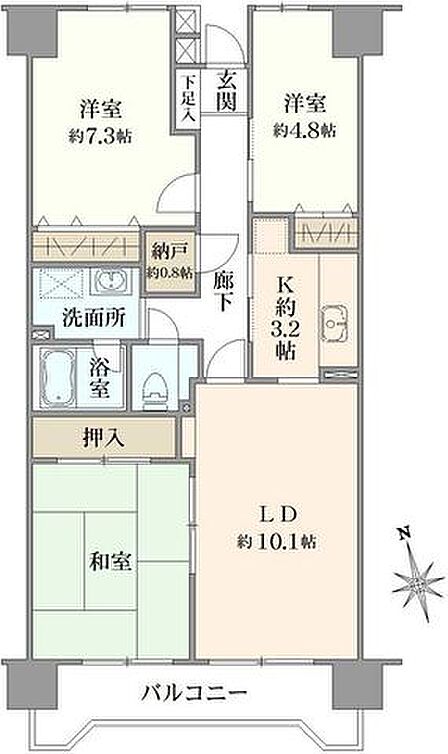 3LDK 間取り