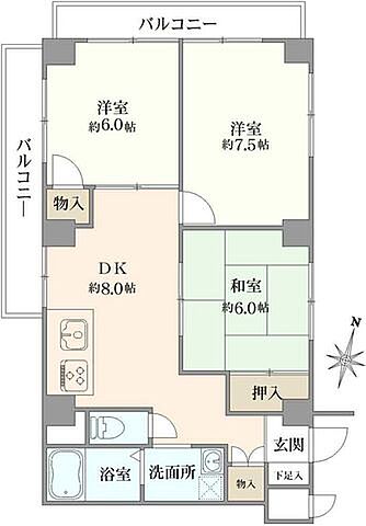 間取り 前田プラザ 3階/-
