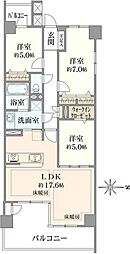 ミオカステーロ港北イルビアーレ 3LDKの間取図画像