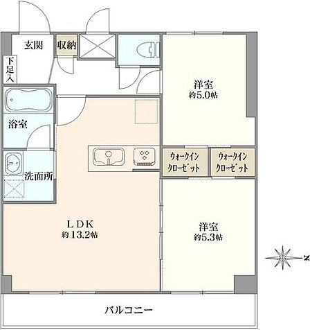 2LDK 間取り