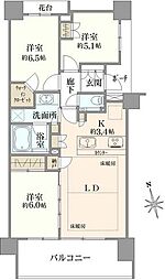 プラウド調布 3SLDKの間取図画像