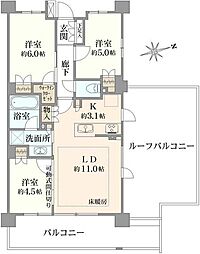 レーベン鵠沼海岸BLUENOVA 3LDKの間取図画像