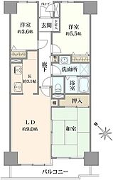 シーサイド片瀬江ノ島 3LDKの間取図画像
