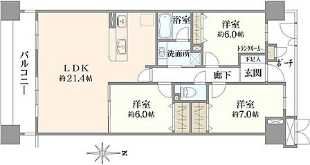 3LDK 間取り