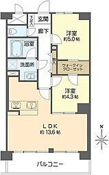 ノーブル南森町 2LDKの間取図画像