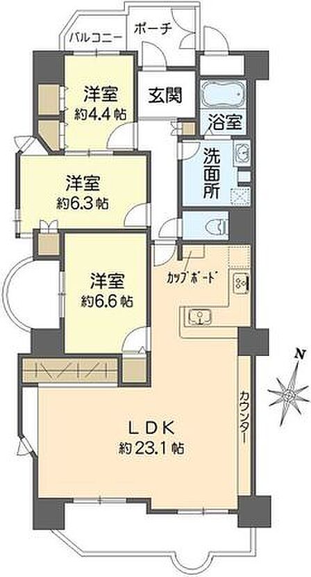 3LDK 間取り