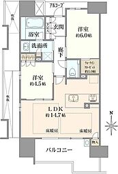 ザ・パークハウス大阪福島 2LDKの間取図画像