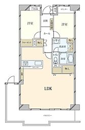 ベル・パークシティC棟 2LDKの間取図画像