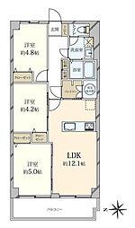 コープ野村京都南 3LDKの間取図画像