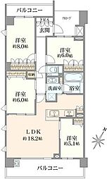 パークハウス千里中央サザン・レジデンス 4LDKの間取図画像