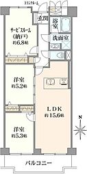 ラフィーネ本山 2SLDKの間取図画像