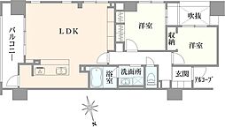 イーグルコート京都河原町 2LDKの間取り