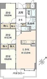 エンゼルハイムリバーサイド高槻 3LDKの間取図画像