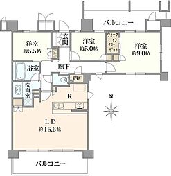 レジデンシャル枚方 3LDKの間取図画像