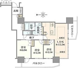 ローレルタワー堺筋本町 3LDKの間取図画像