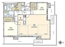 プラウドタワー神戸垂水 2LDKの間取図画像