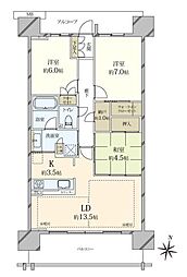 プラウドシティ塚口マークフォレスト 3LDKの間取図画像