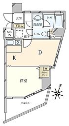 グラン・ピア塚本 1DKの間取り