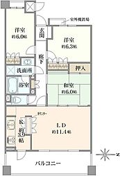 ステイツ西宮門戸学院通り 3LDKの間取図画像