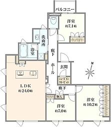 ヴィークハウス白壁 3LDKの間取図画像