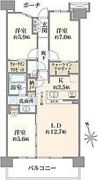 メガシティテラス3棟 3LDKの間取図画像
