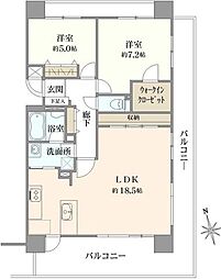 グレイス名駅 2LDKの間取図画像
