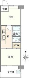 参宮橋コーポラス 2Kの間取図画像