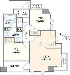 プラグレス王子 2LDKの間取図画像