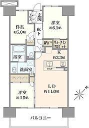 THEパームス相模原パークブライティア 3LDKの間取図画像