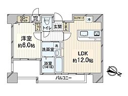 リーガル梅田 1LDKの間取図画像