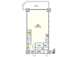 花隈ダイヤハイツ ワンルームの間取図画像