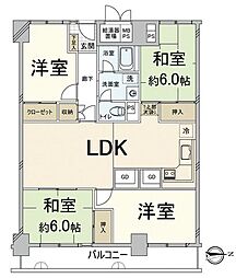 江坂ハイデンス 4LDKの間取図画像