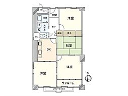 コープ野村宝塚 4DKの間取図画像