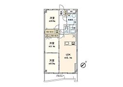 グリーンヴィラ琴似A棟 3LDKの間取図画像