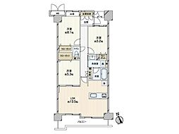 ヒルズ川口南町 3LDKの間取図画像
