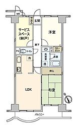ライオンズマンション北小金 2SLDKの間取図画像