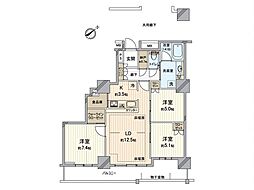 プラウドタワー稲毛 3LDKの間取図画像