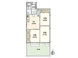 メイツ一橋学園 3DKの間取図画像