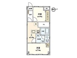 田無永谷マンション 2Kの間取図画像