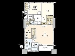 東京アインスリバーサイドタワー 2LDKの間取図画像
