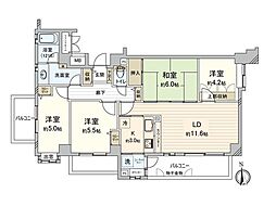 ヴィルヌーブ常盤台 4LDKの間取図画像