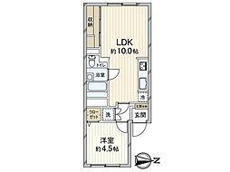 井荻ローヤルコーポ 1LDKの間取図画像
