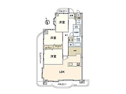 ライオンズマンションシーサイド今宿 3LDKの間取図画像