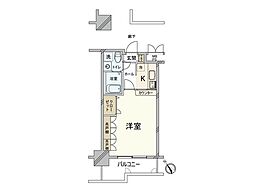 エステート・モア薬院倶楽部 1Kの間取図画像