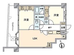 シティマンション香椎南 2LDKの間取図画像
