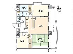 ロマネスク西公園第3 3LDKの間取図画像