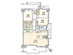 アソシアビュー博多アドレス 3LDKの間取図画像