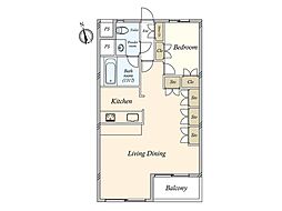 東山コーポラス 1LDKの間取図画像